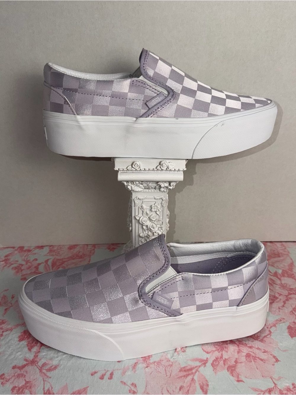 Vans Lilac Check Platform Slip-On Sneakers - Women